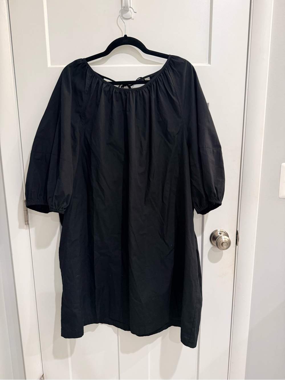 Banana Republic Black Cotton Dress with Tie Back